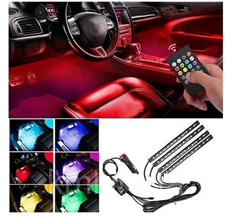 Універсальна rgb led підсвітка дуже яскрава водонепроникна підсвітка 9 діодів 222673 фото
