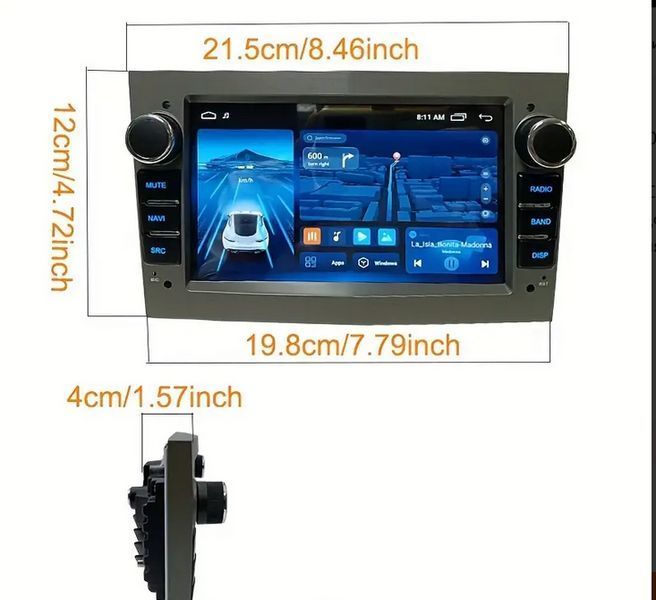 Штатна магнітола 7'' OPEL UNIVERSAL Android 12 4+32GB Opel Astra/Antara/Vivaro/Vectra/Combo/Zafira 222575 фото