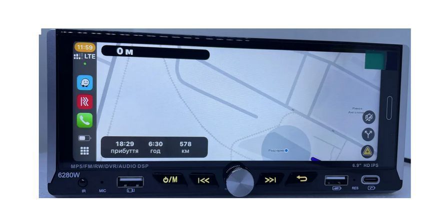 Автомагнитола Pioneer 6280-W с сенсорным экраном 6.9 1DIN Windows магнитола с Carplay 222603 фото